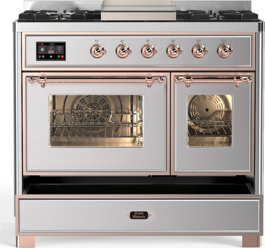 Ilve UMD40FNR3SSP Stainless Steel With Copper Trim, Natural Gas