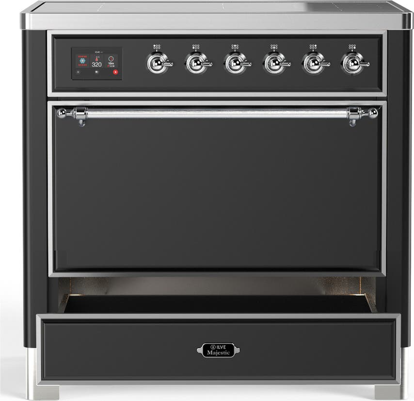 Ilve UMIB36QNR3MGC Matte Graphite With Chrome Trim