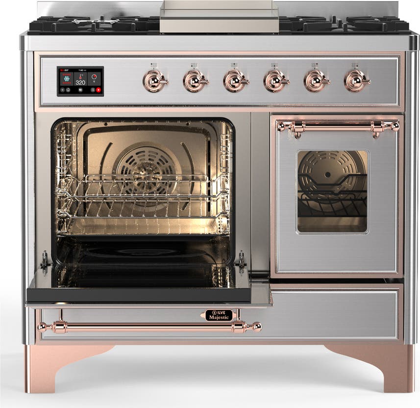 Ilve UMD40FNR3SSPLP Stainless Steel With Copper Trim, Liquid Propane