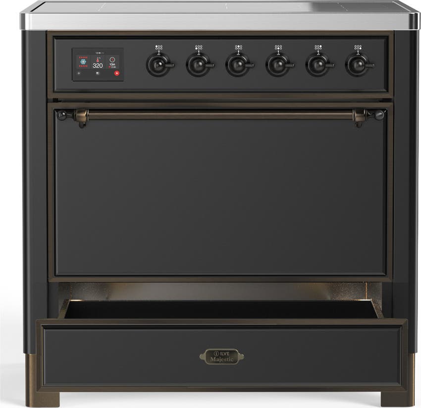 Ilve UMIB36QNR3MGB Matte Graphite With Burnished Trim