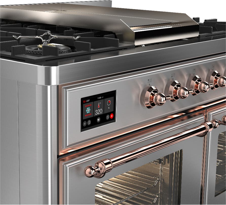 Ilve UMD40FNR3SSPLP Stainless Steel With Copper Trim, Liquid Propane