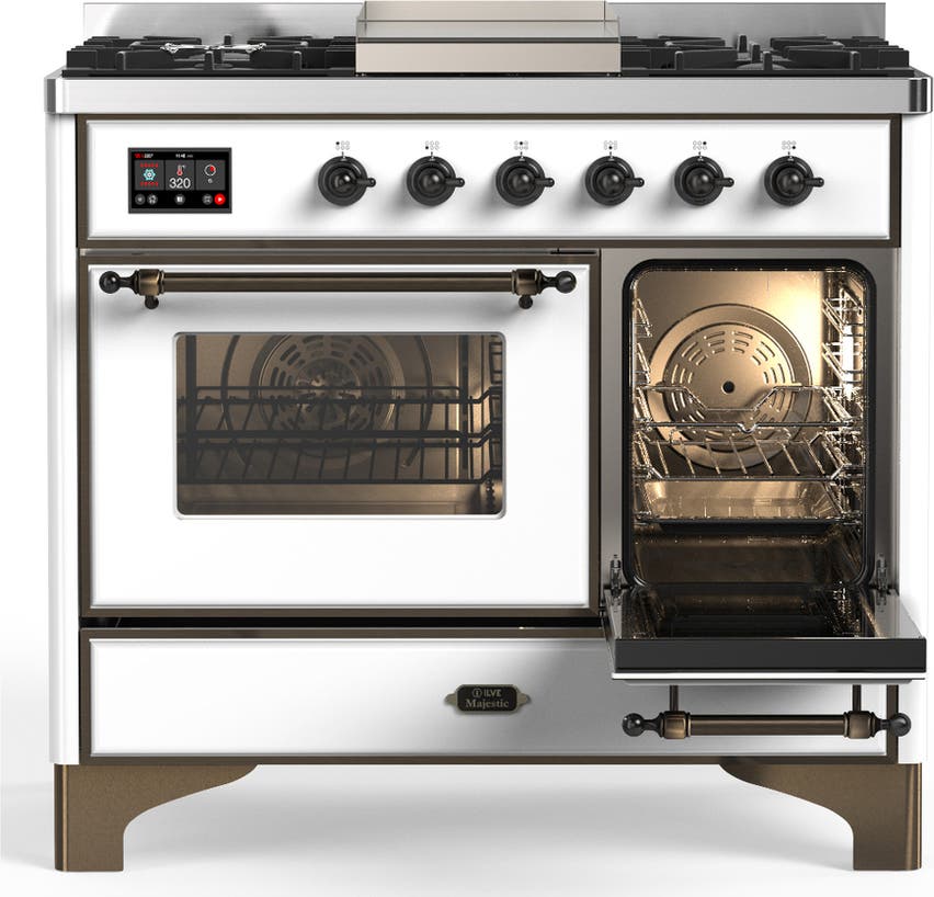 Ilve UMD40FNR3WHB White With Burnished Trim, Natural Gas