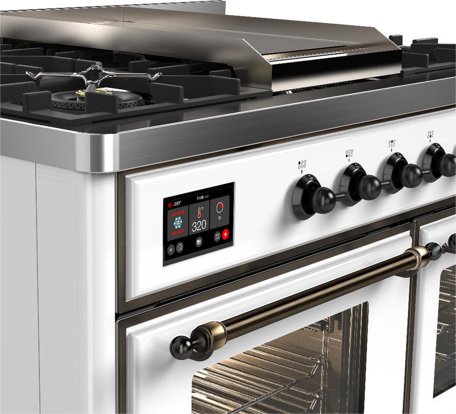 Ilve UMD40FNR3WHB White With Burnished Trim, Natural Gas