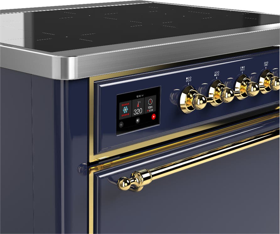 Ilve UMIB36QNR3MBG Midnight Blue With Brass Trim