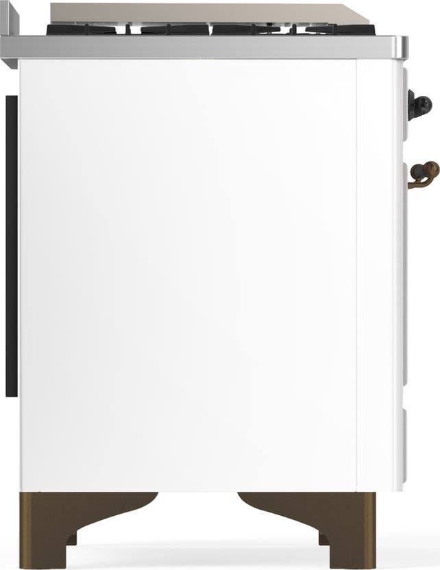 Ilve UMD40FNR3WHB White With Burnished Trim, Natural Gas