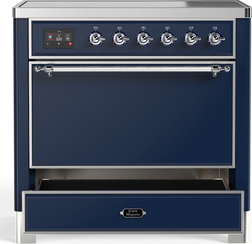 Ilve UMIB36QNR3MBC Midnight Blue With Chrome Trim