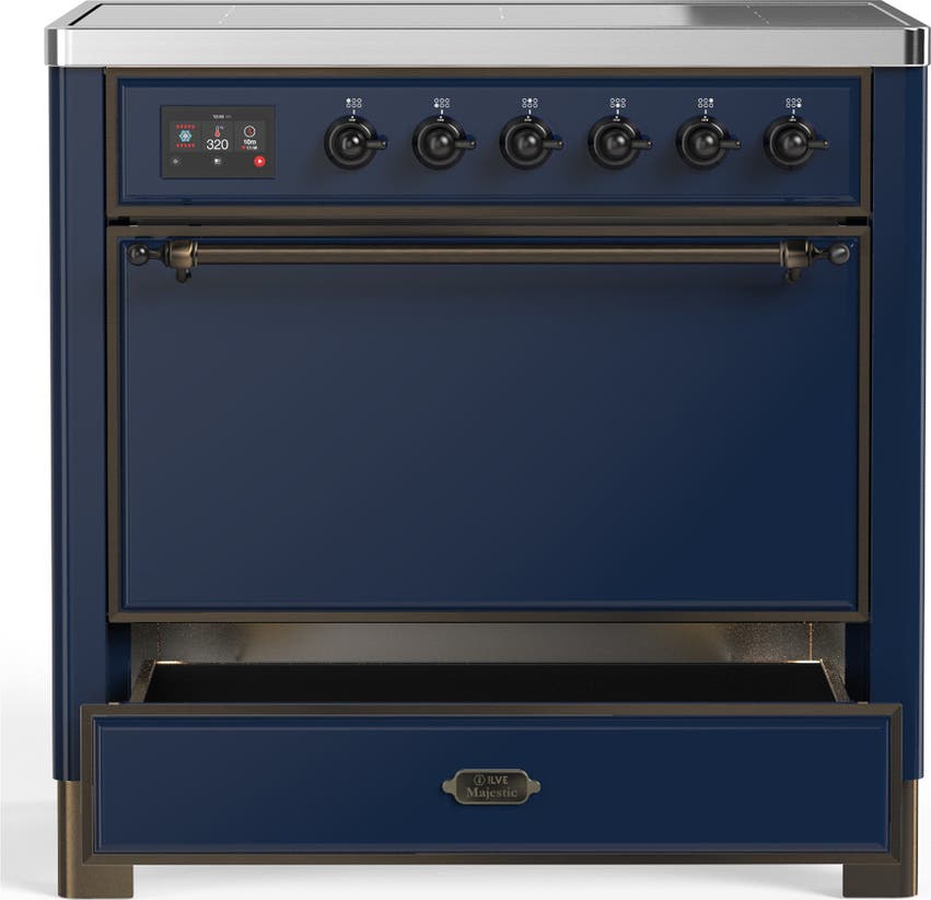 Ilve UMIB36QNR3MBB Midnight Blue With Burnished Trim