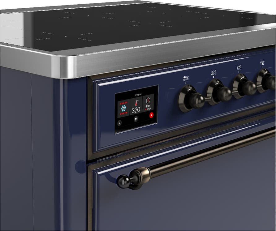 Ilve UMIB36QNR3MBB Midnight Blue With Burnished Trim