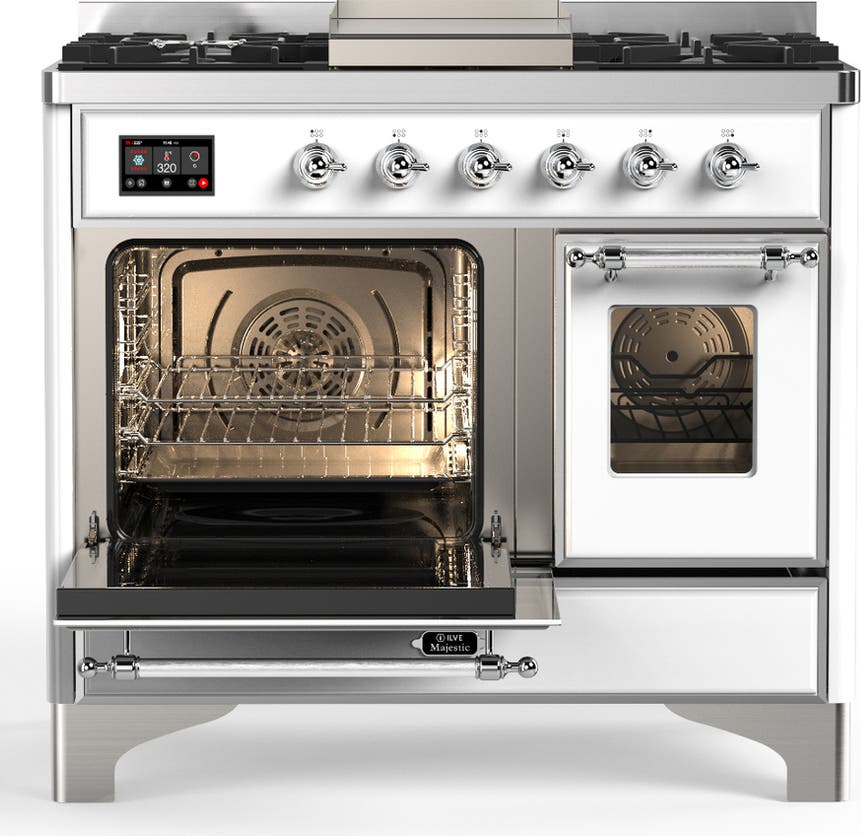 Ilve UMD40FNR3WHC White With Chrome Trim, Natural Gas