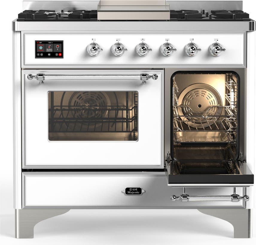Ilve UMD40FNR3WHC White With Chrome Trim, Natural Gas