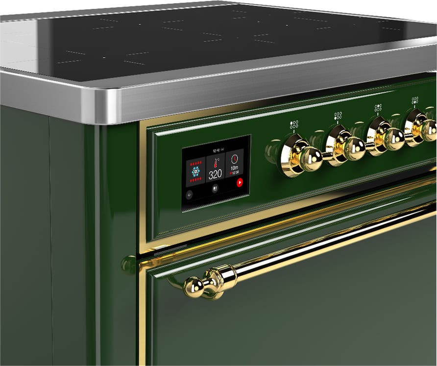Ilve UMIB36QNR3EGG Emerald Green With Brass Trim