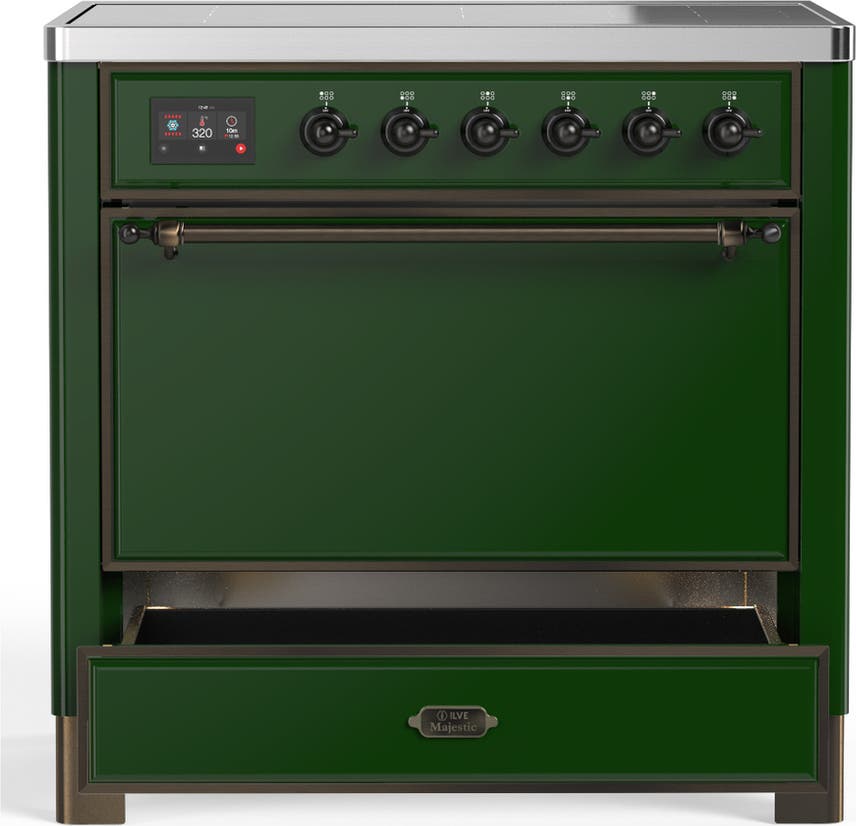 Ilve UMIB36QNR3EGB Emerald Green With Burnished Trim