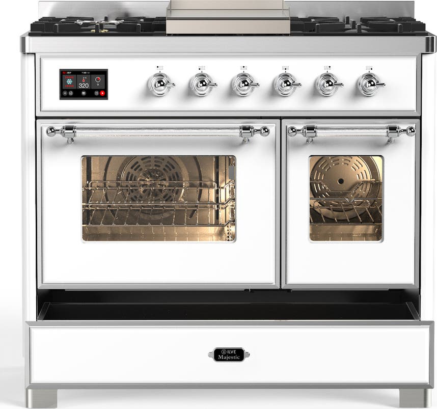 Ilve UMD40FNR3WHCLP White With Chrome Trim, Liquid Propane