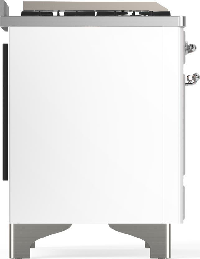 Ilve UMD40FNR3WHCLP White With Chrome Trim, Liquid Propane