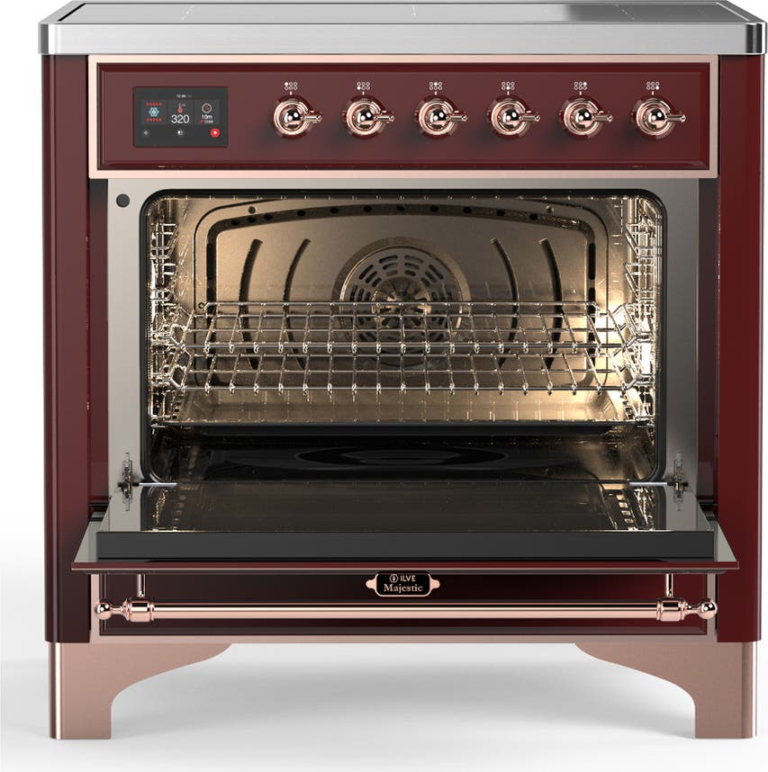 Ilve UMIB36QNR3BUP Burgundy With Copper Trim