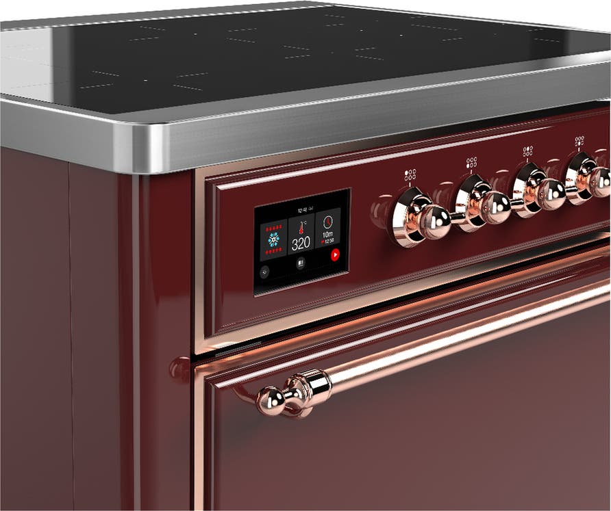 Ilve UMIB36QNR3BUP Burgundy With Copper Trim