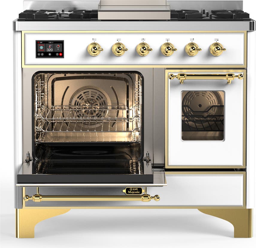 Ilve UMD40FNR3WHG White With Brass Trim, Natural Gas