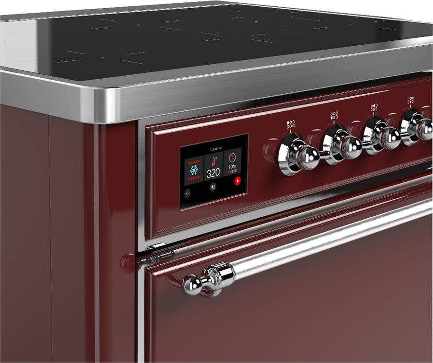 Ilve UMIB36QNR3BUC Burgundy With Chrome Trim