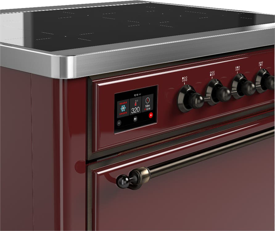 Ilve UMIB36QNR3BUB Burgundy With Burnished Trim