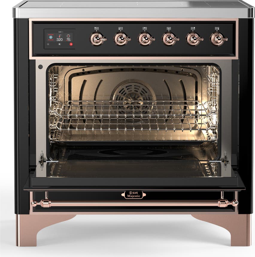 Ilve UMIB36QNR3BKP Glossy Black With Copper Trim