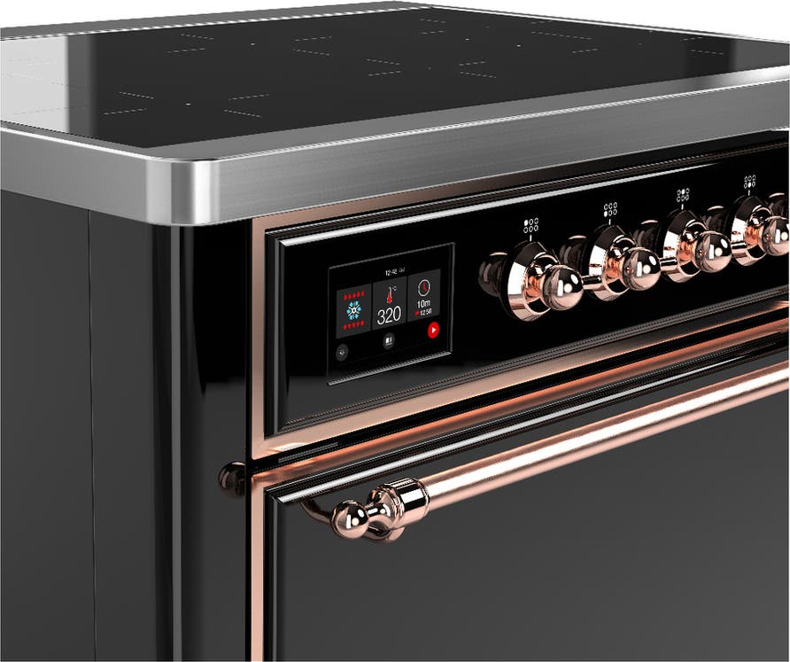 Ilve UMIB36QNR3BKP Glossy Black With Copper Trim