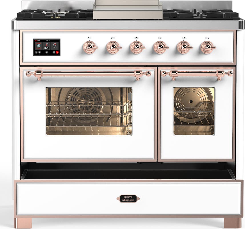 Ilve UMD40FNR3WHP White With Copper Trim, Natural Gas