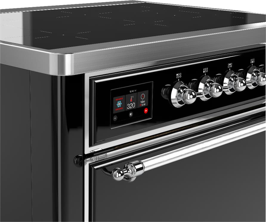 Ilve UMIB36QNR3BKC Glossy Black With Chrome Trim