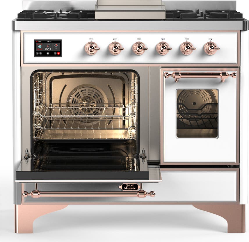 Ilve UMD40FNR3WHPLP White With Copper Trim, Liquid Propane