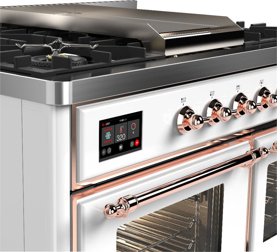 Ilve UMD40FNR3WHPLP White With Copper Trim, Liquid Propane