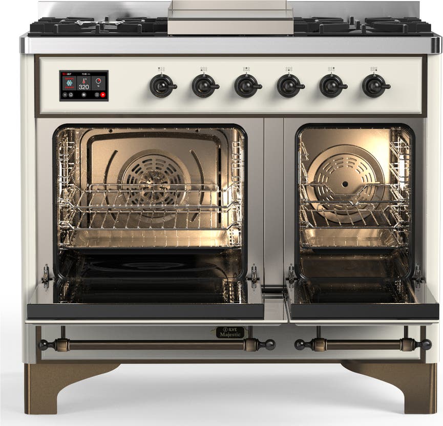 Ilve UMD40FQNR3AWB Antique White With Burnished Trim, Natural Gas