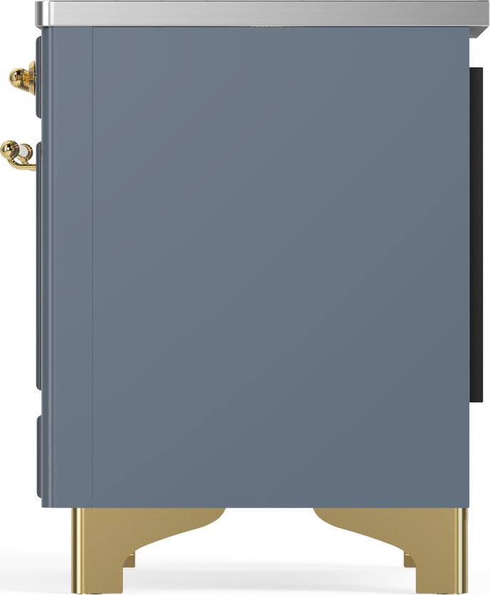 Ilve UMIB36QNR3BGG Blue Grey With Brass Trim