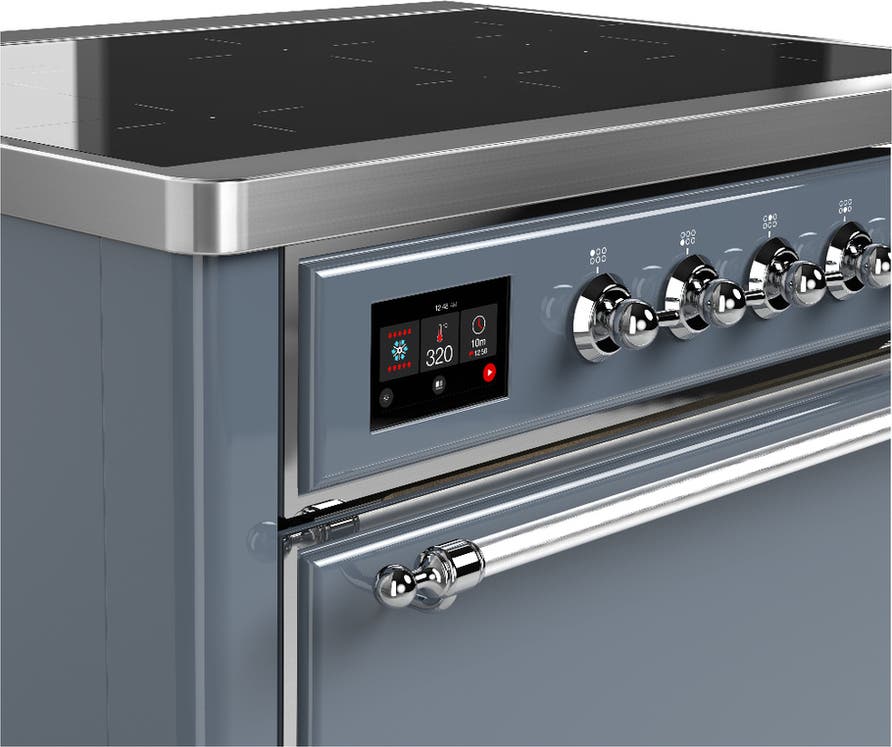 Ilve UMIB36QNR3BGC Blue Grey With Chrome Trim