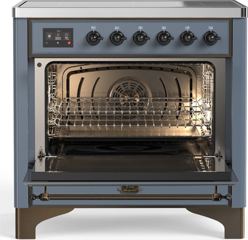 Ilve UMIB36QNR3BGB Blue Grey With Burnished Trim