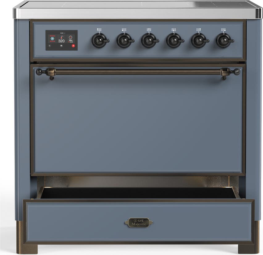 Ilve UMIB36QNR3BGB Blue Grey With Burnished Trim