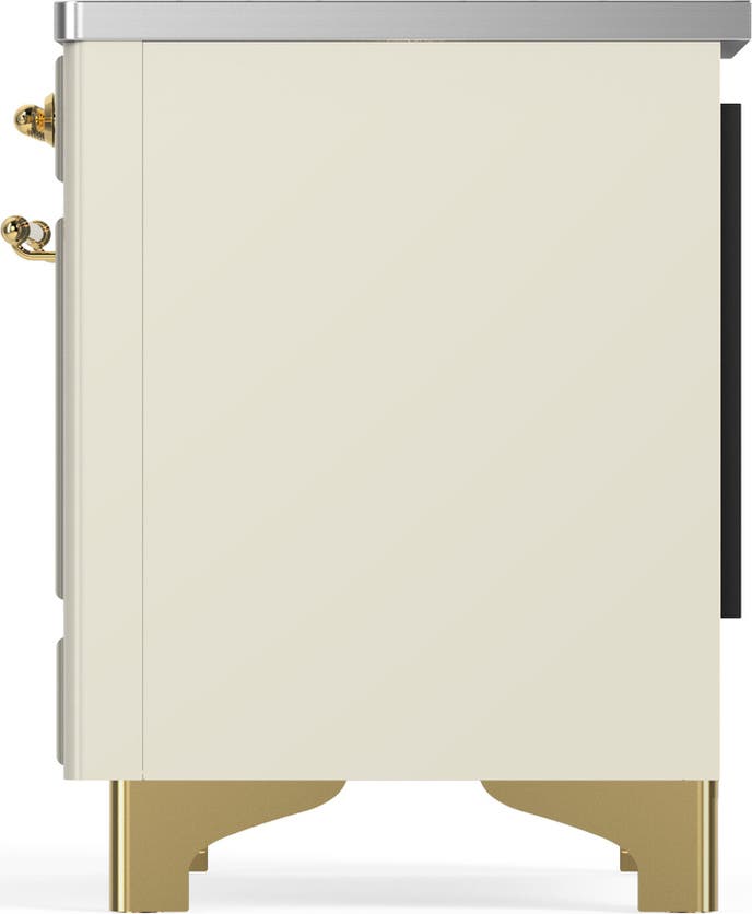 Ilve UMIB36QNR3AWG Antique White With Brass Trim