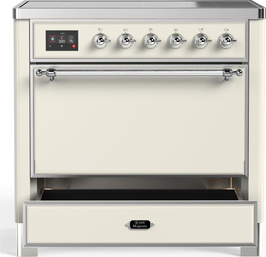 Ilve UMIB36QNR3AWC Antique White With Chrome Trim