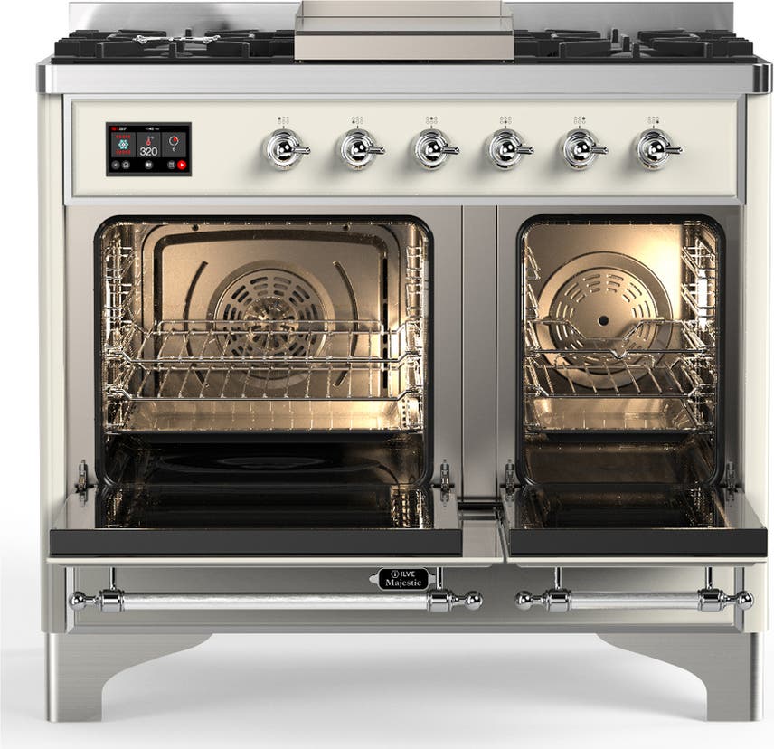 Ilve UMD40FQNR3AWCLP Antique White With Chrome Trim, Liquid Propane