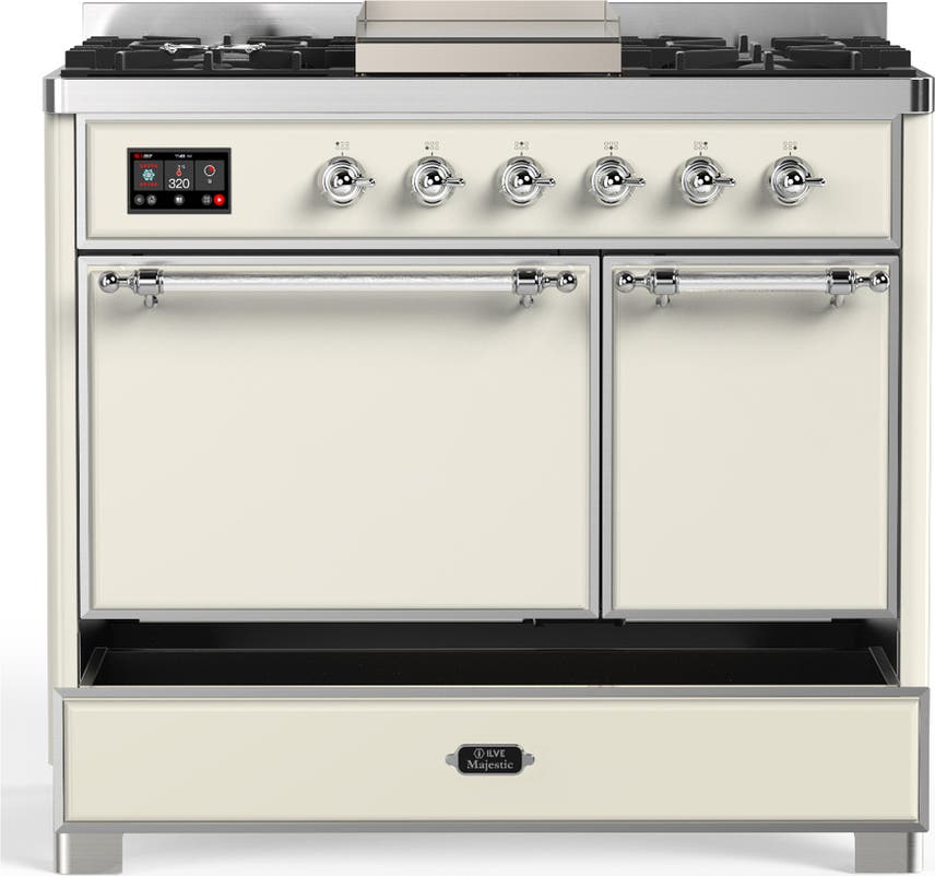Ilve UMD40FQNR3AWCLP Antique White With Chrome Trim, Liquid Propane