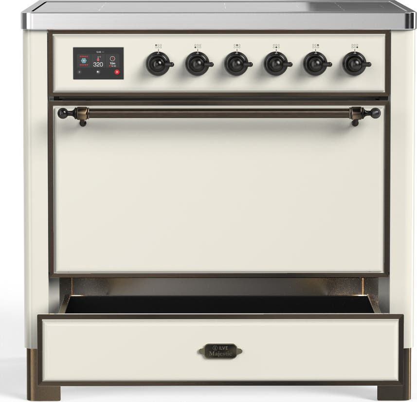 Ilve UMIB36QNR3AWB Antique White With Burnished Trim