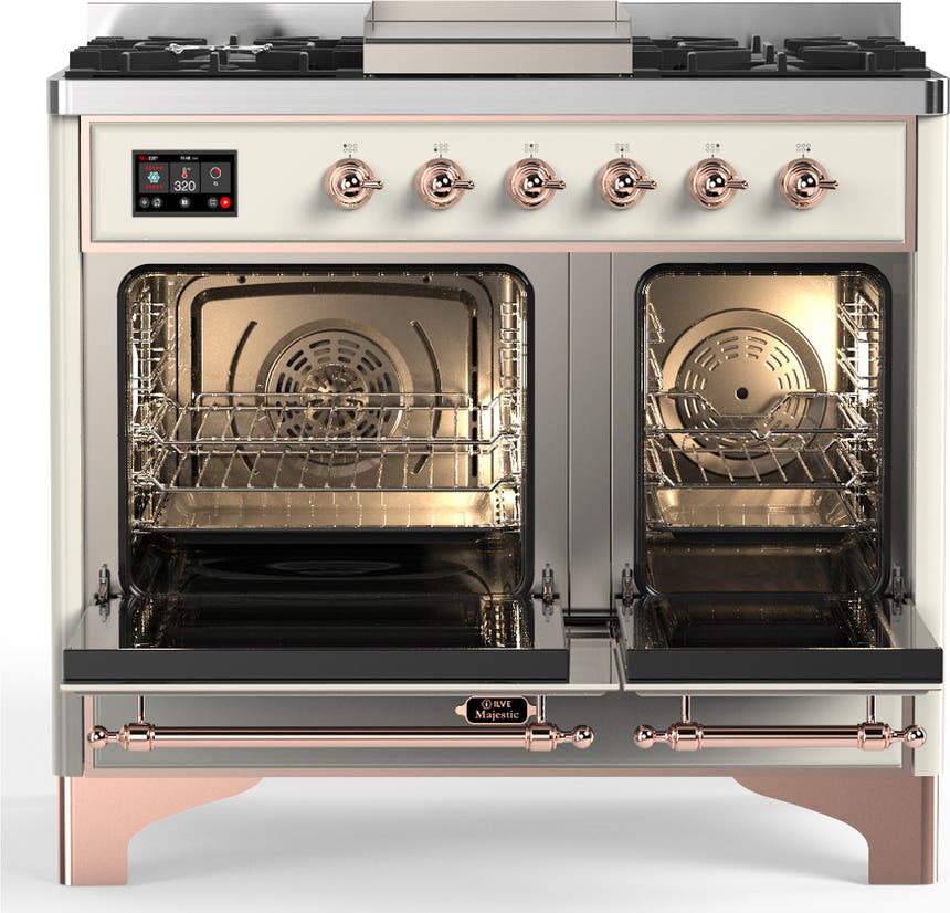 Ilve UMD40FQNR3AWP Antique White With Copper Trim, Natural Gas