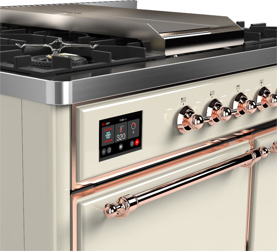 Ilve UMD40FQNR3AWP Antique White With Copper Trim, Natural Gas