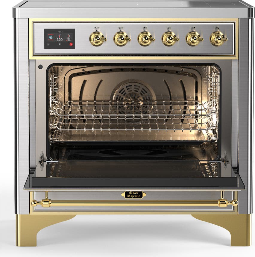 Ilve UMIB36NR3SSG Stainless Steel With Brass Trim