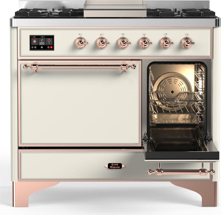 Ilve UMD40FQNR3AWPLP Antique White With Copper Trim, Liquid Propane
