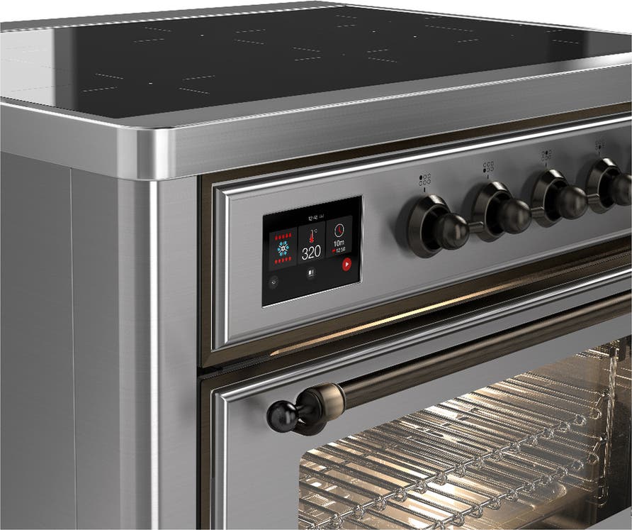 Ilve UMIB36NR3SSB Stainless Steel With Burnished Trim