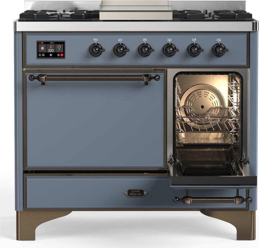 Ilve UMD40FQNR3BGB Blue Grey With Burnished Trim, Natural Gas