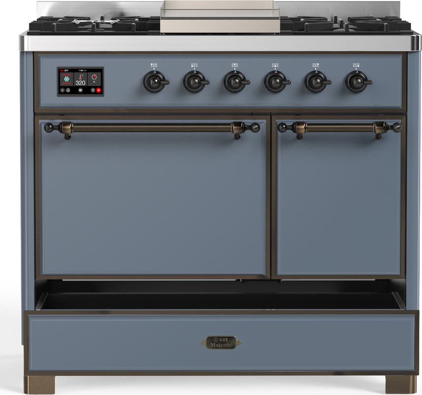 Ilve UMD40FQNR3BGB Blue Grey With Burnished Trim, Natural Gas