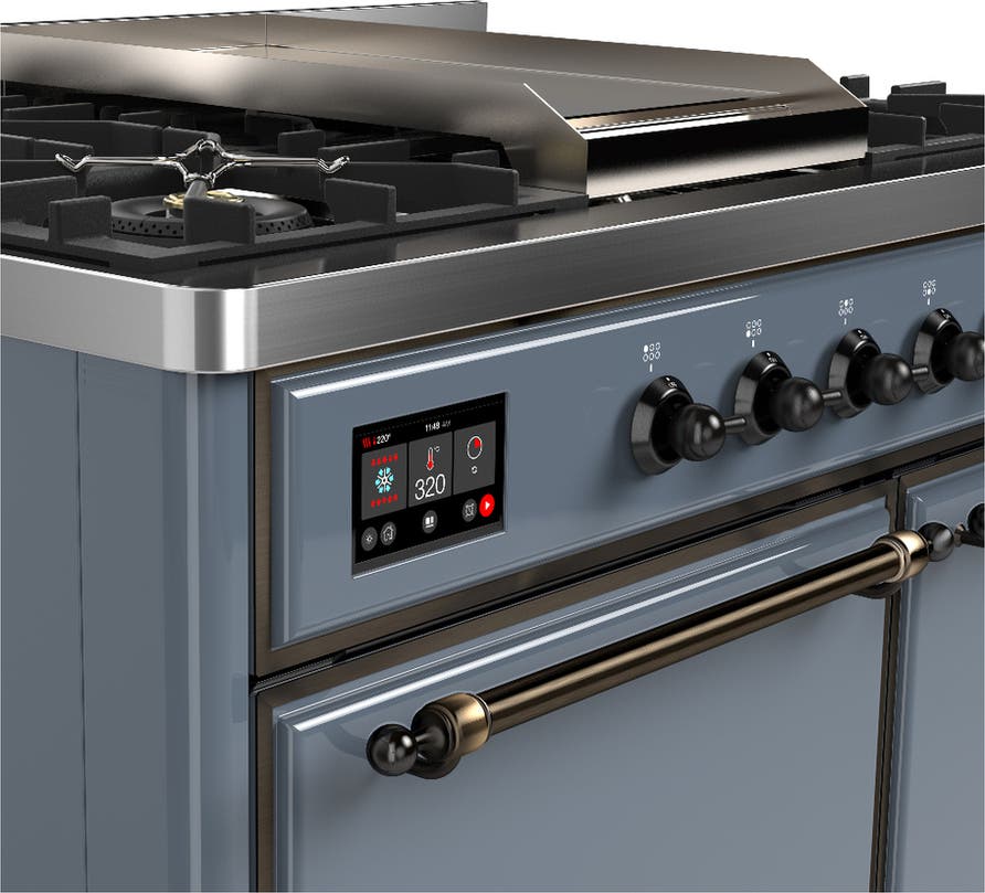 Ilve UMD40FQNR3BGB Blue Grey With Burnished Trim, Natural Gas