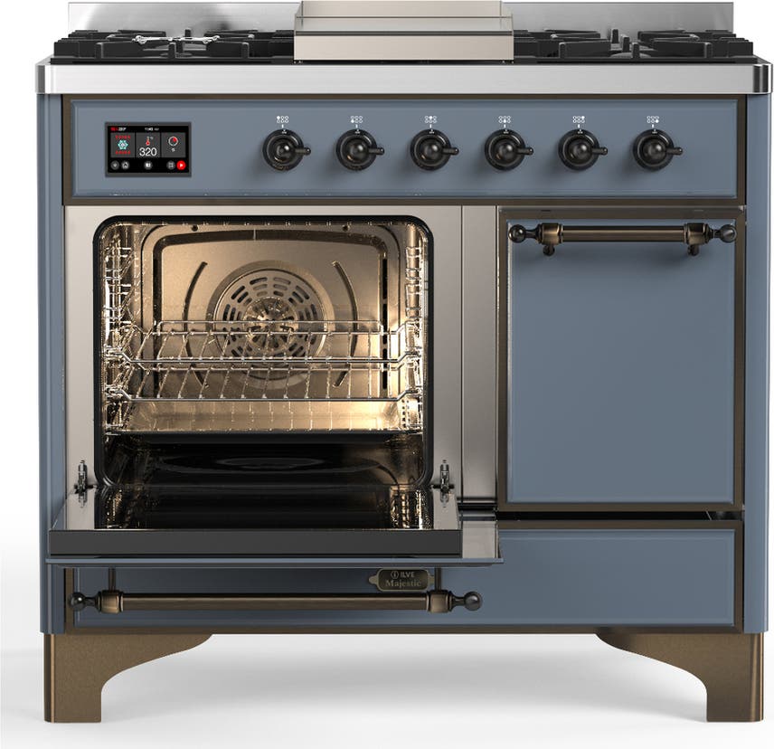 Ilve UMD40FQNR3BGBLP Blue Grey With Burnished Trim, Liquid Propane