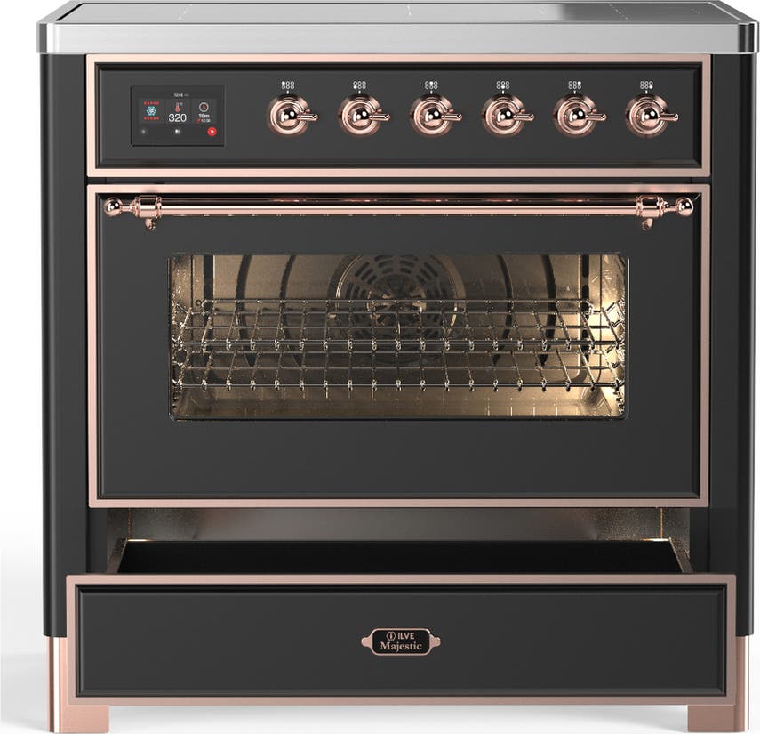 Ilve UMIB36NR3MGP Matte Graphite With Copper Trim