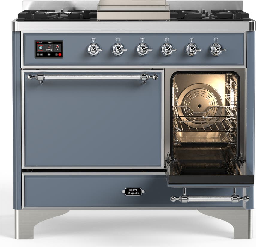 Ilve UMD40FQNR3BGC Blue Grey With Chrome Trim, Natural Gas
